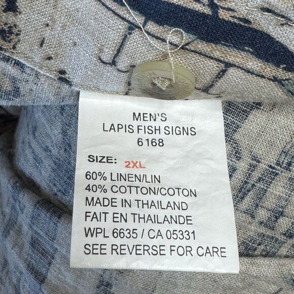 VTG Woolrich Shirt 2XL Mens Outdoor Fish Print Retro - Picture 8 of 10